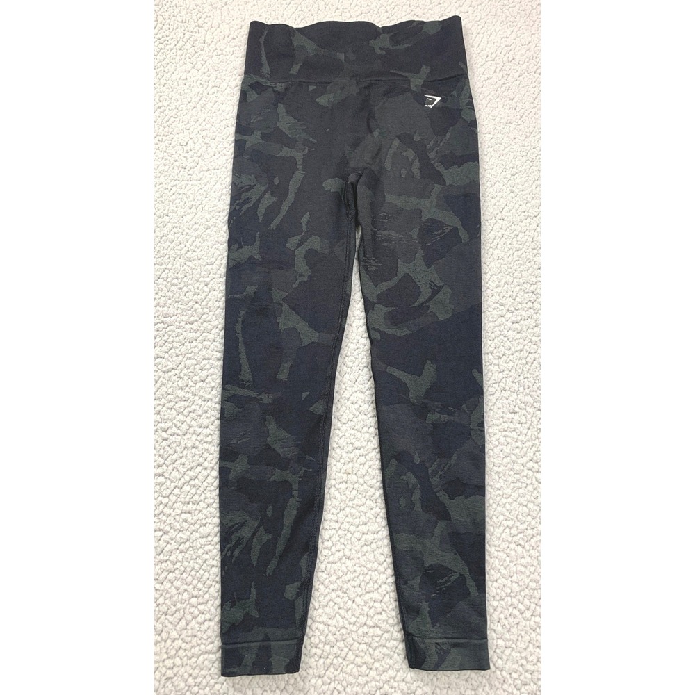 Gymshark Leggings Womens Medium Black Adapt Camo‎ Seamless High Waisted Ruched